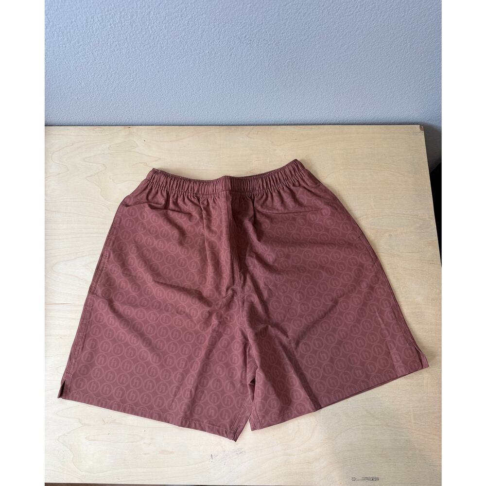 Hidden NY All-Over Monogram Boardshort Burnt Orange Tone-on-Tone Logo Size M NWT